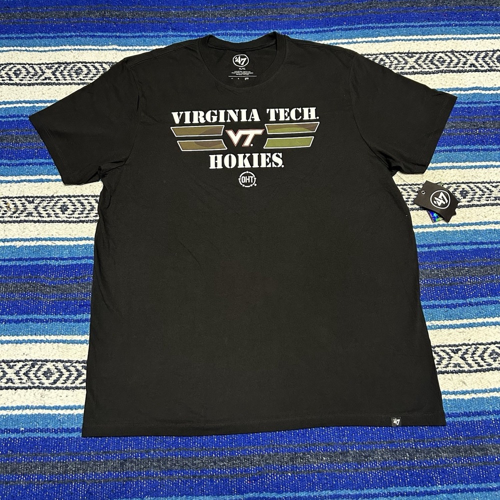 NWT '47 Virginia Tech Hokies T Shirt Mens XL Black Camo OHT NCAA